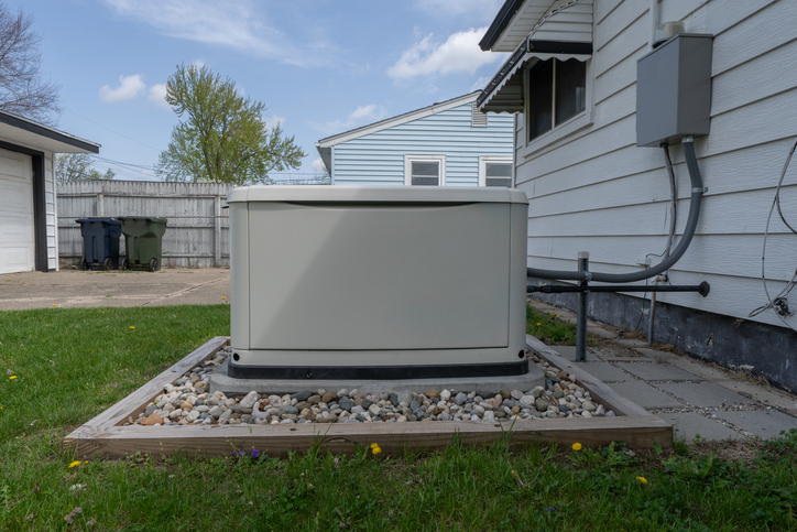 Home generator has been serviced by a professional and is ready to supply power to your house during a grid outtage